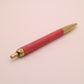 ピンクアイボリー 木軸ミニボールペン｜細軸・ノック式ボールペン 260517