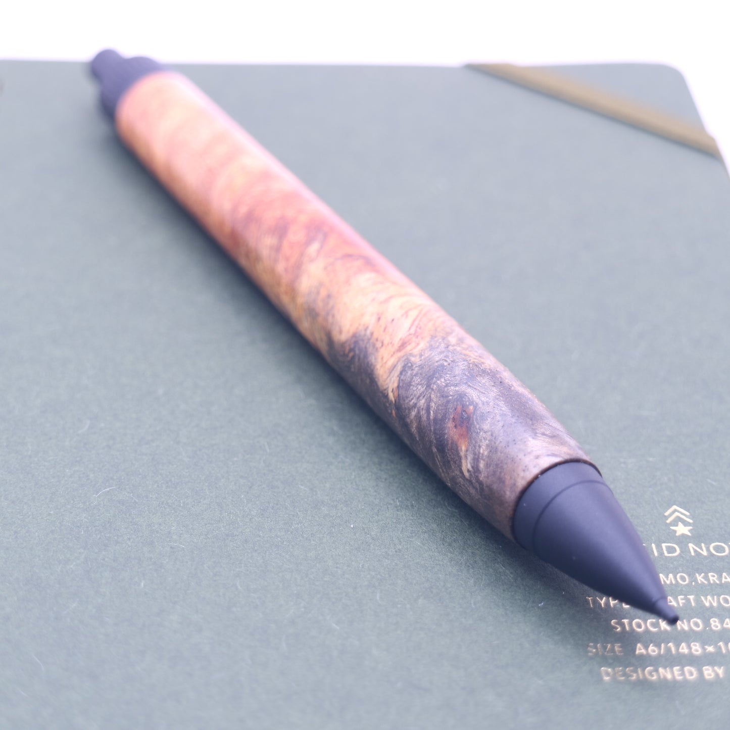 花梨瘤 × マットブラック　木軸ペン　ボールペン or シャーペン　251207