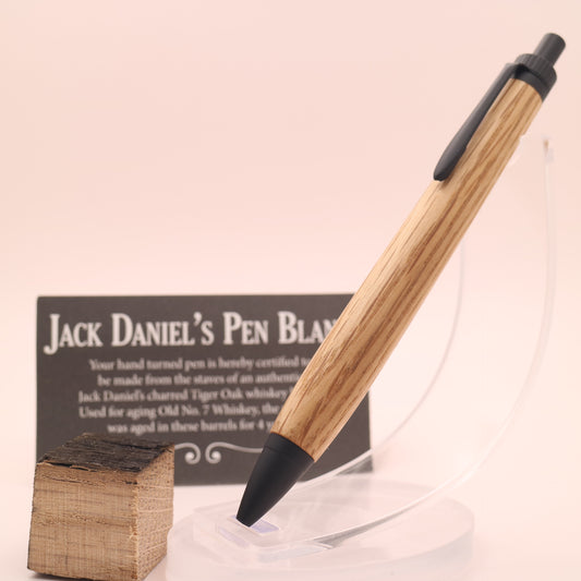ウィスキー樽（ジャックダニエル）オーク × マットブラック｜木の質感を楽しむ木軸ペン｜ボールペン or シャーペン　251233